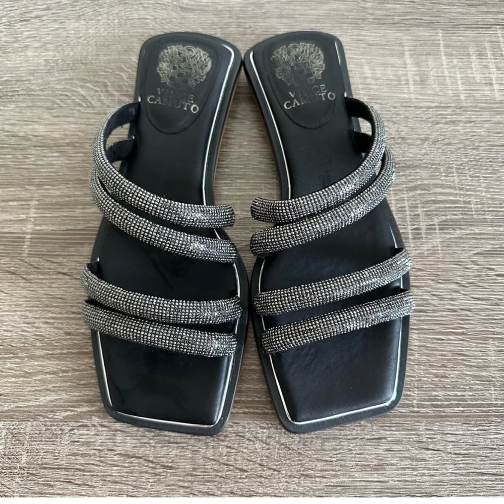 Brand new Vince Camuto | Peomi Crystal Strap Sandal Slide | Rhinestone flats